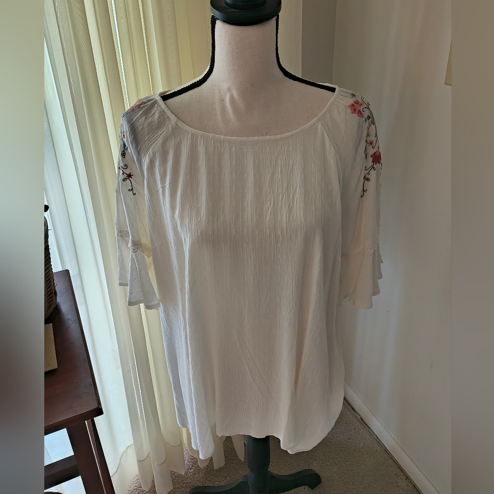 Embroidered Boho Top